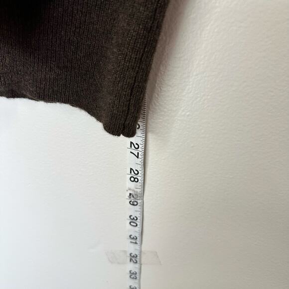 Halogen Cashmere v neck brown sweater Large - Picture 4 of 11